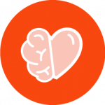 Community Healing icon half heart half brain